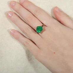 Bague Emeraude Coeur Diamants