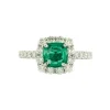 Bague Emeraude coussin Diamants