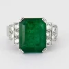 Bague Emeraude, Diamants