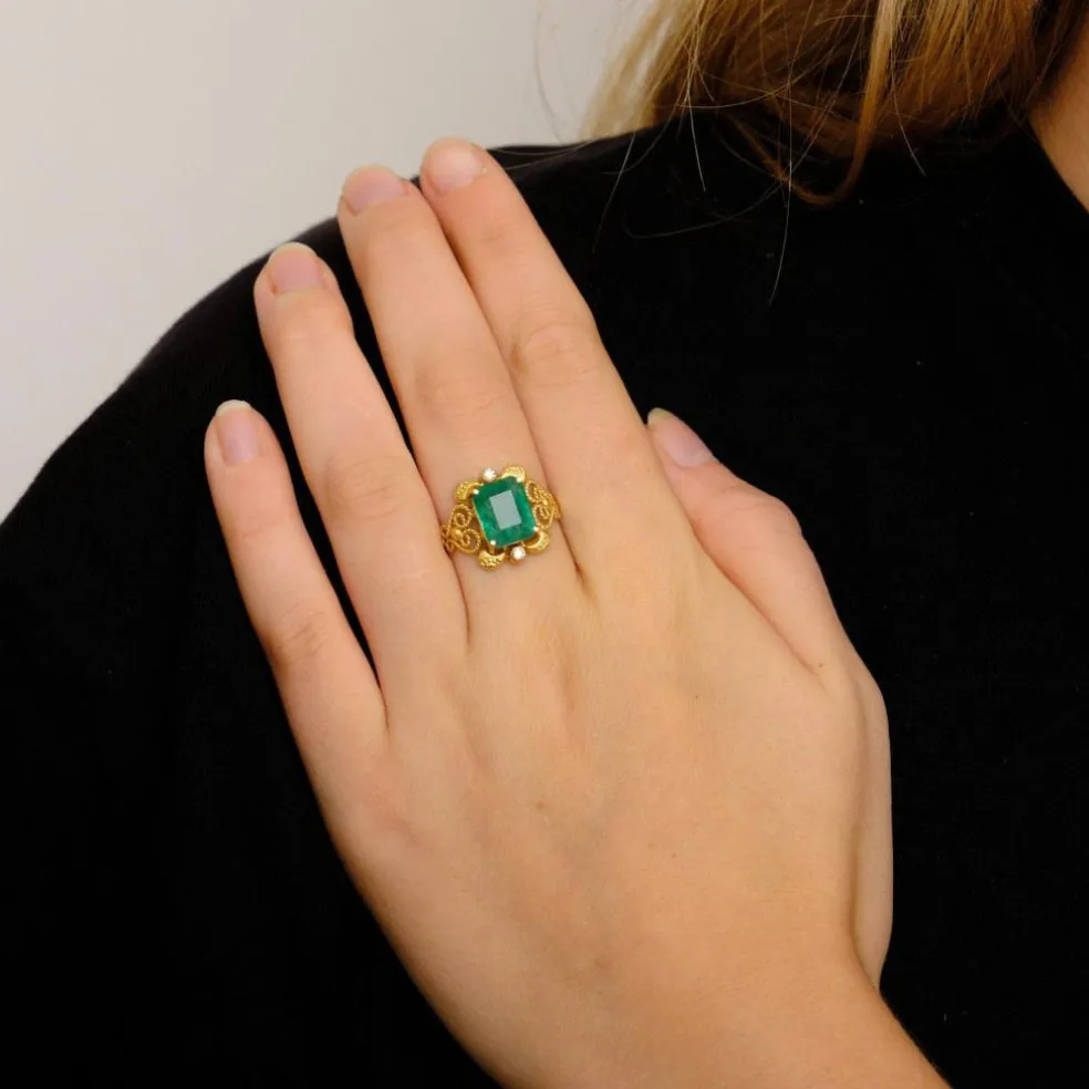 Bague Emeraude Diamants