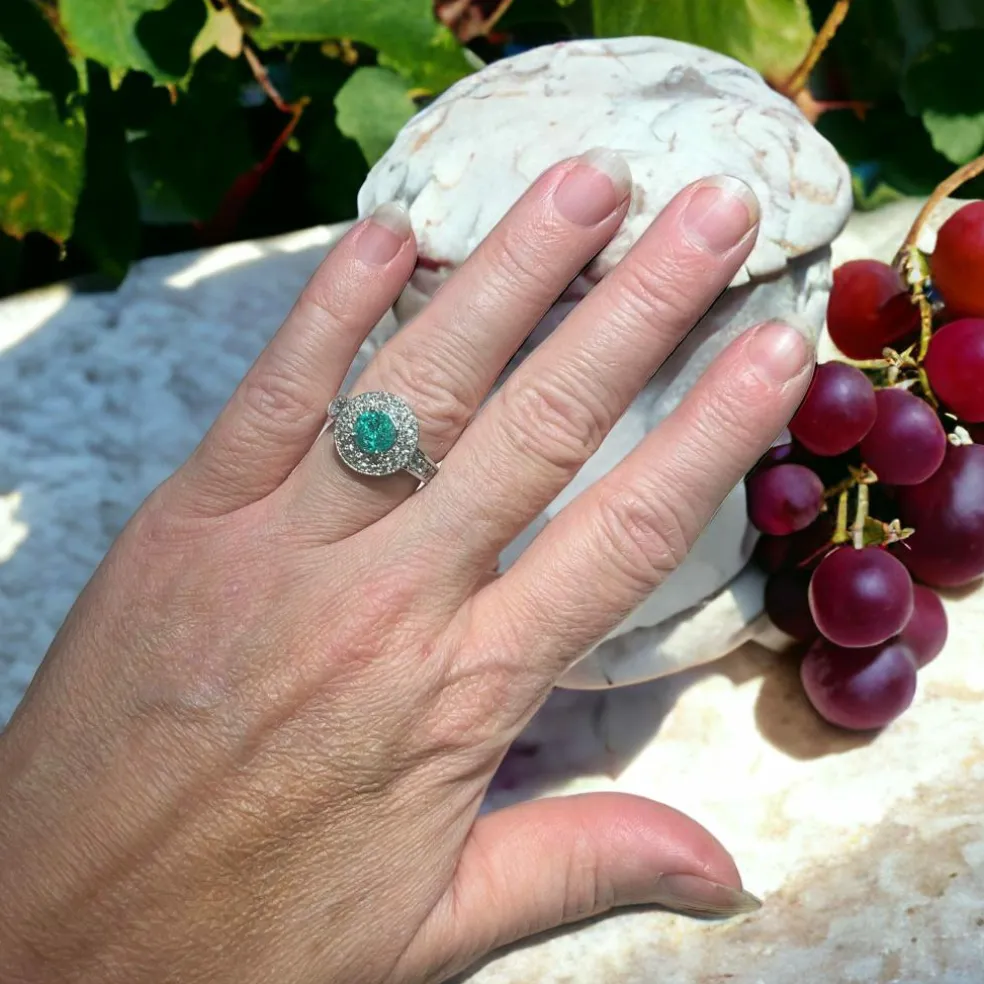 Bague Emeraude diamants