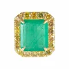 Bague Emeraude Diamants jaunes