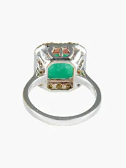 Bague Emeraude Diamants jaunes