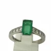 Bague Emeraude, Diamants, Or Blanc