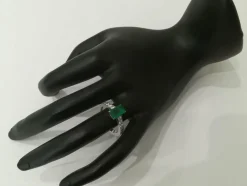 Bague Emeraude, Diamants, Or Blanc