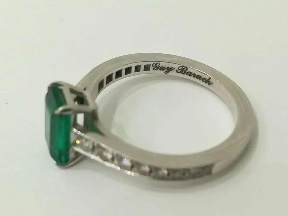Bague Emeraude, Diamants, Or Blanc