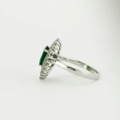 Bague Emeraude double entourage Diamants