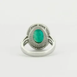Bague Emeraude double entourage Diamants