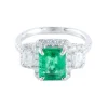 Bague Emeraude entourage Diamants