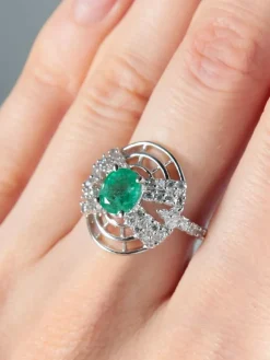 Bague Emeraude et Diamants