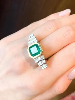 Bague Emeraude et diamants