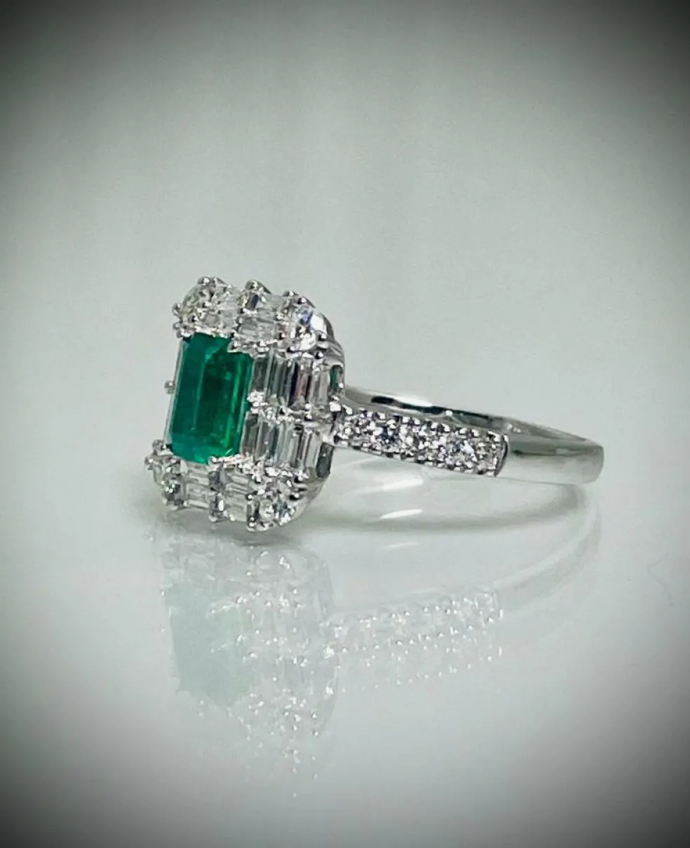 Bague Emeraude et Diamants
