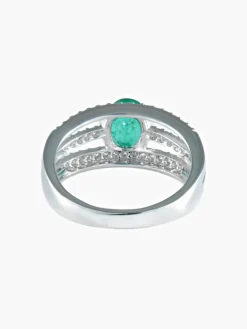 Bague Emeraude ovale Diamants