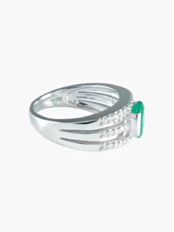 Bague Emeraude ovale Diamants