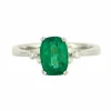 Bague Emeraude épaulée Diamants