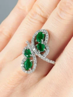 Bague Emeraudes Diamants