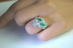 Bague Emeraudes Diamants