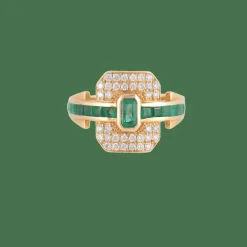 Bague Emeraudes pavage Diamants