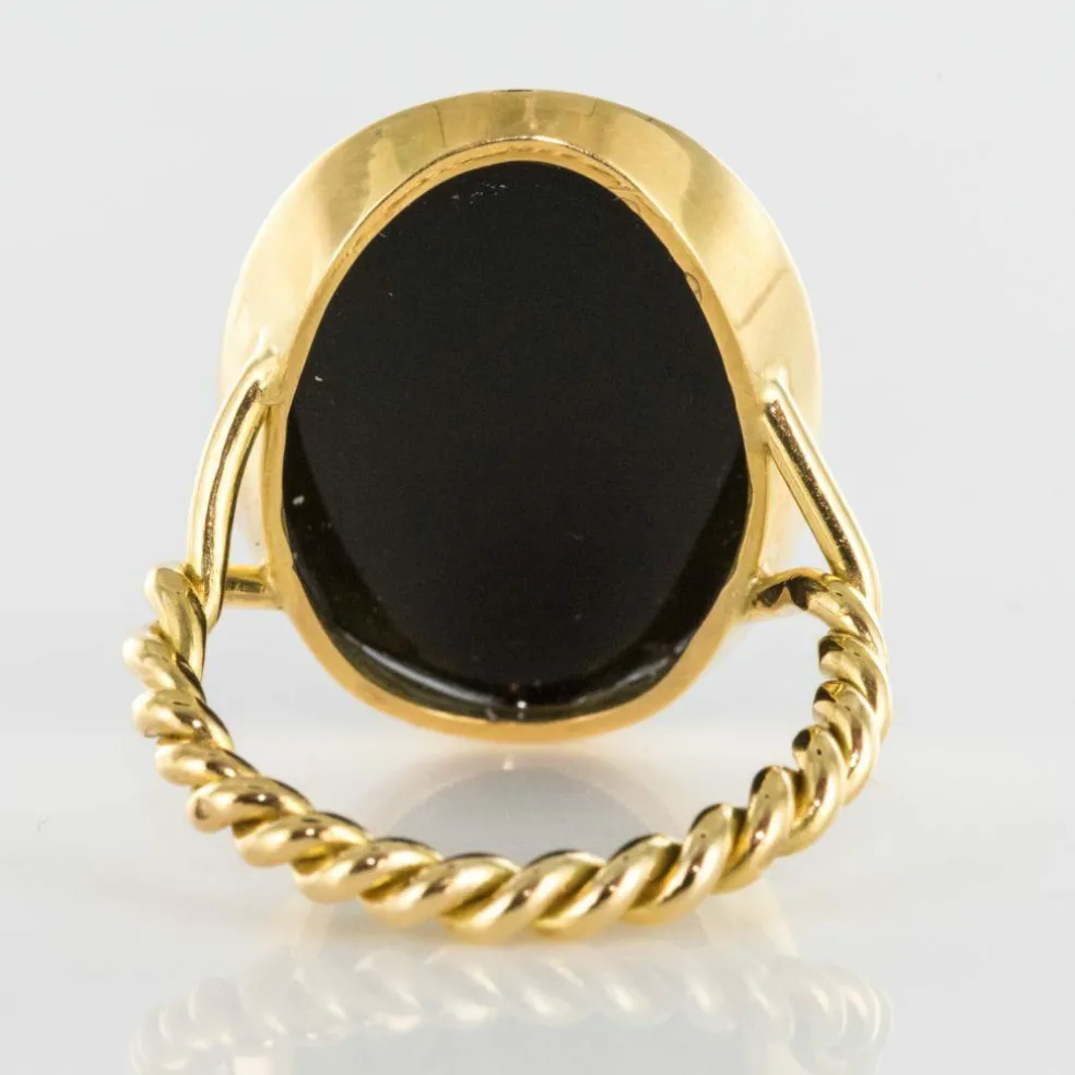 Bague Empire camée sur onyx et diamants