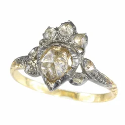 Bague en diamant de style rococo du XVIIIe siècle