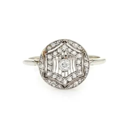 bague en diamant édouardien antique en platine