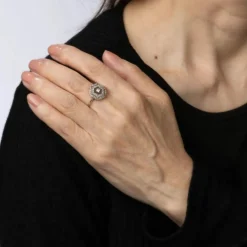 bague en diamant édouardien antique en platine