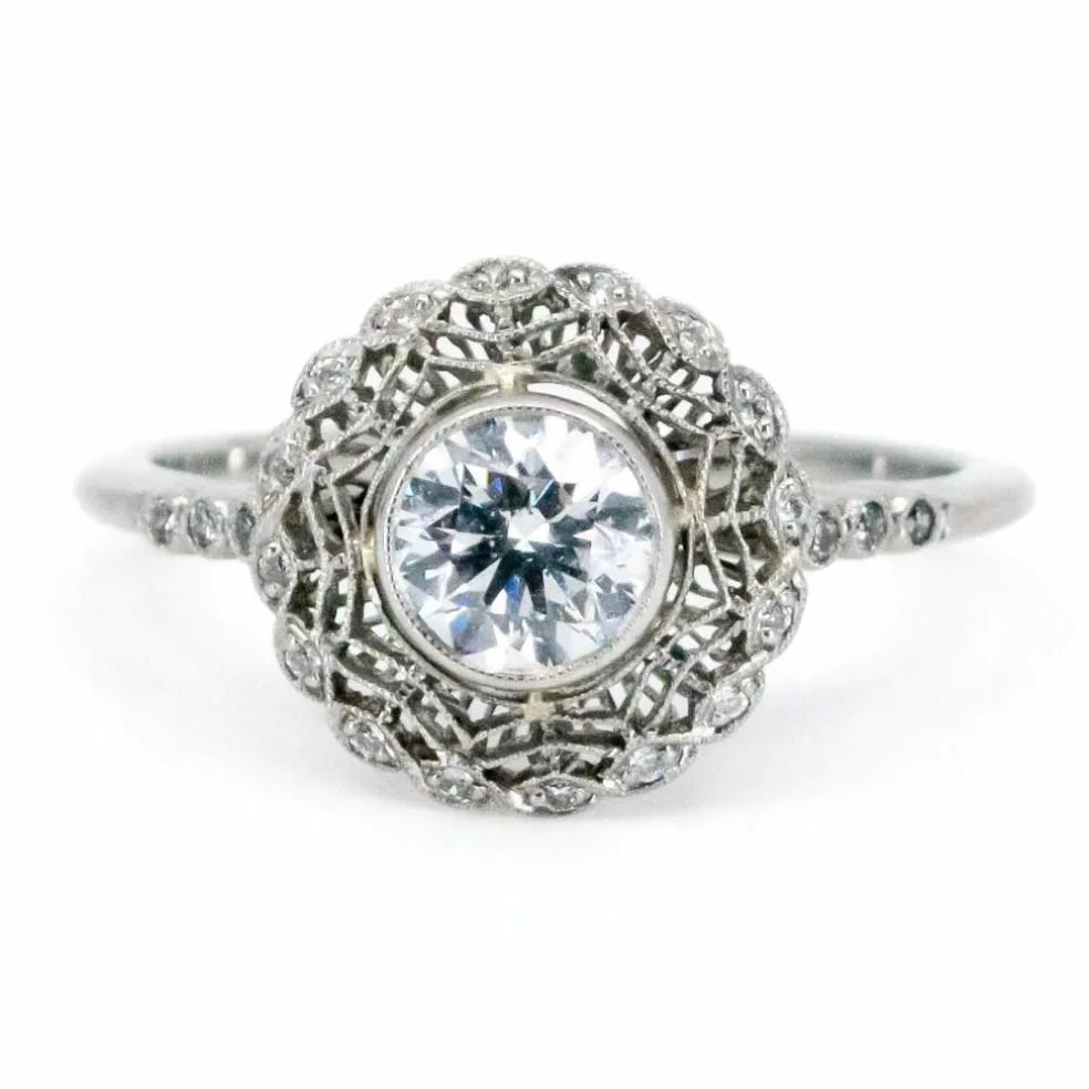 Bague en diamant et platine