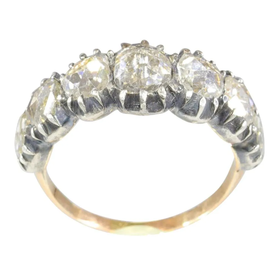 Bague en diamant taille rose de la fin de l'époque géorgienne du début de l'époque victorienne