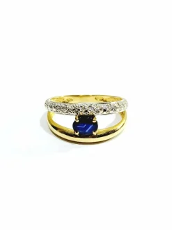 Bague en diamants & saphir