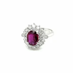 Bague en grappe de diamants rubis de 1,94 carat certifiée par le domaine