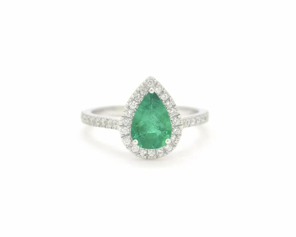 Bague en émeraude zambienne de 1,04 carat