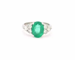 Bague en émeraude zambienne de 3,47 carats