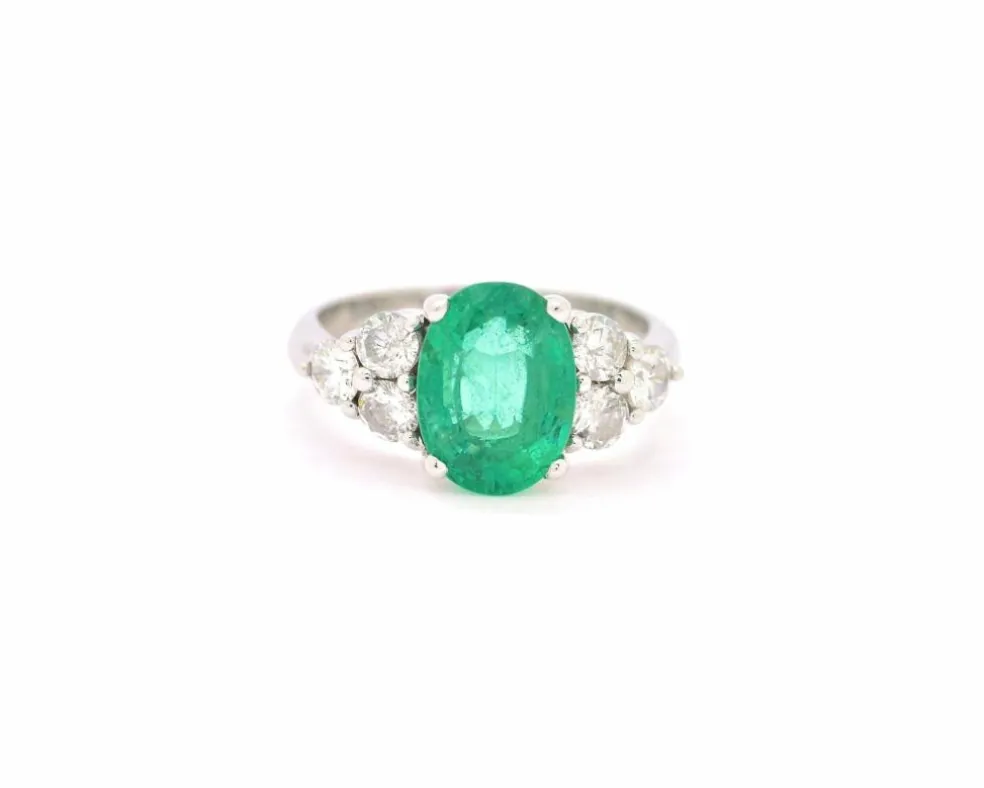 Bague en émeraude zambienne de 3,47 carats
