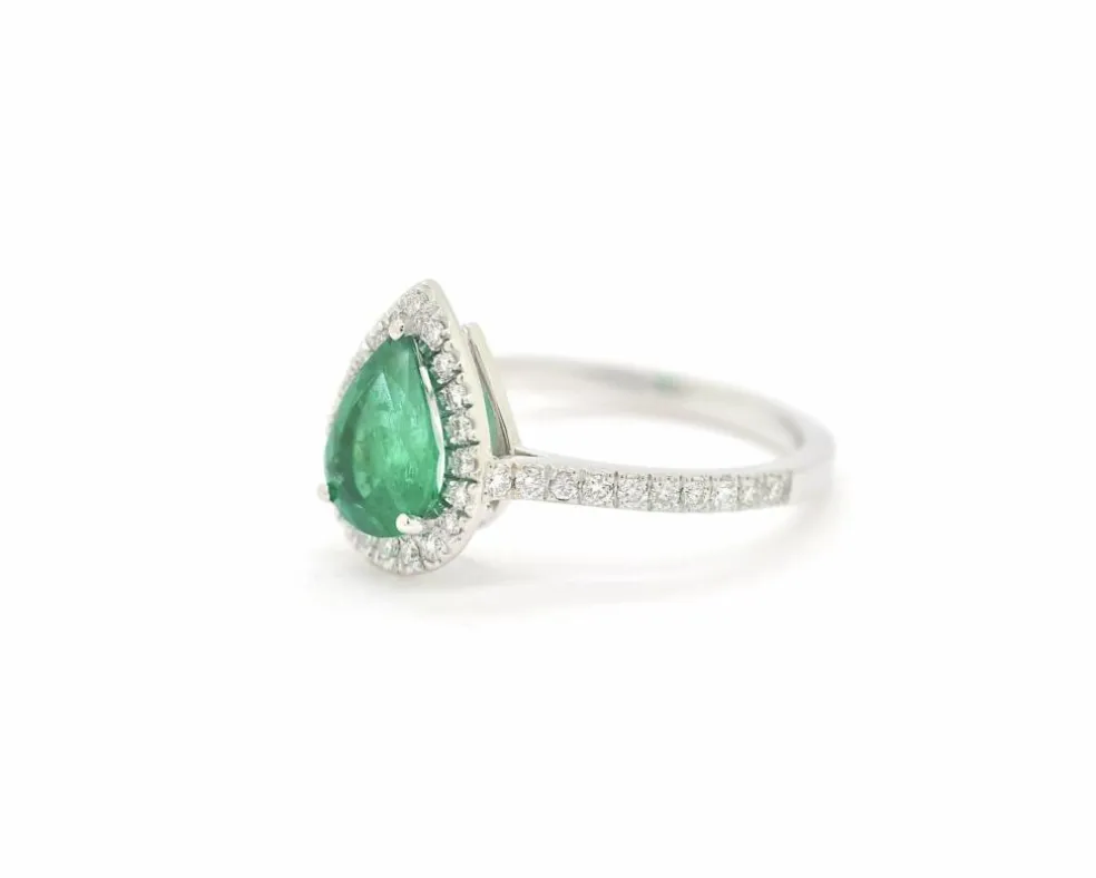 Bague en émeraude zambienne de 1,04 carat