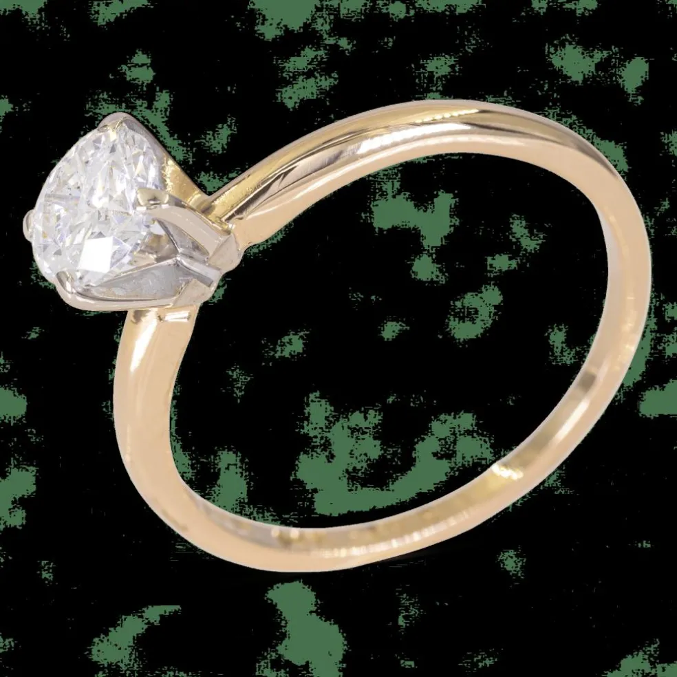 Bague en or 14 carats – Solitaire diamant 0,70 ct