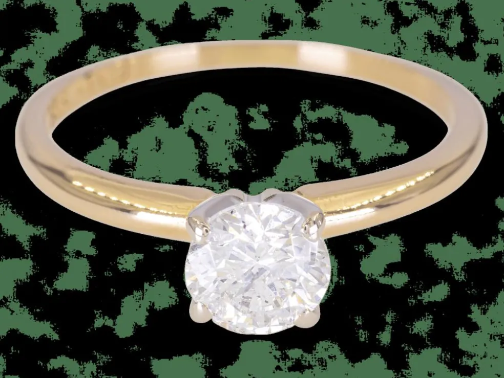 Bague en or 14 carats – Solitaire diamant 0,70 ct