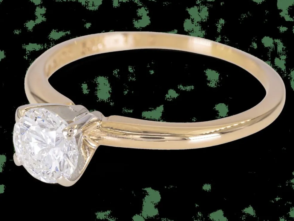 Bague en or 14 carats – Solitaire diamant 0,70 ct