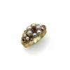 Bague en or 15 carats avec perle et rubis, style victorien précoce