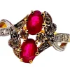 Bague en or 18 carats et platine en rubis et diamants