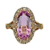 Bague en or 18 carats ornée d’une topaze rose et de diamants. Epoque Napoléon III.