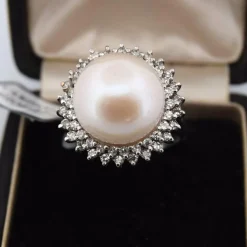 BAGUE EN OR 18 KT - PERLE 15 mm