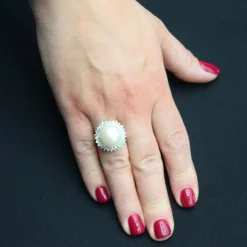 BAGUE EN OR 18 KT - PERLE 15 mm