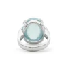 Bague en or avec aigue-marine de 18,5 ct et diamants