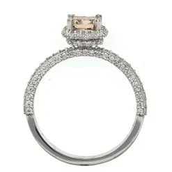 Bague en or avec diamant champagne + diamants blancs