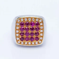 Bague en or avec diamants et rubis