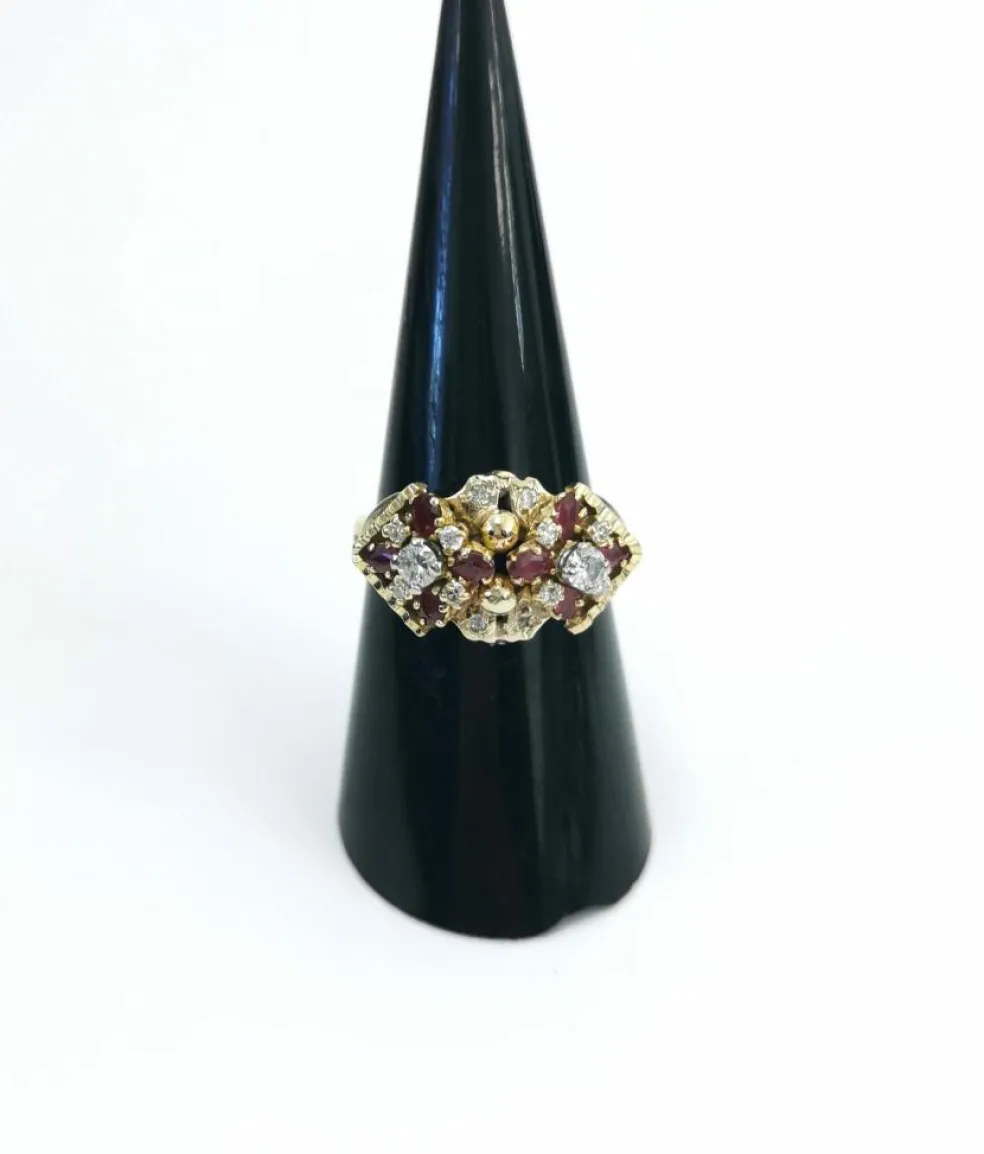 Bague en Or avec Diamants et Rubis