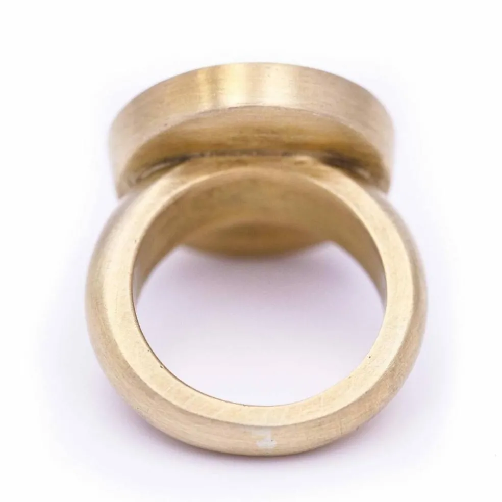Bague en or AZTECA avec lapis-lazuli