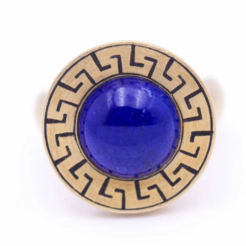 Bague en or AZTECA avec lapis-lazuli