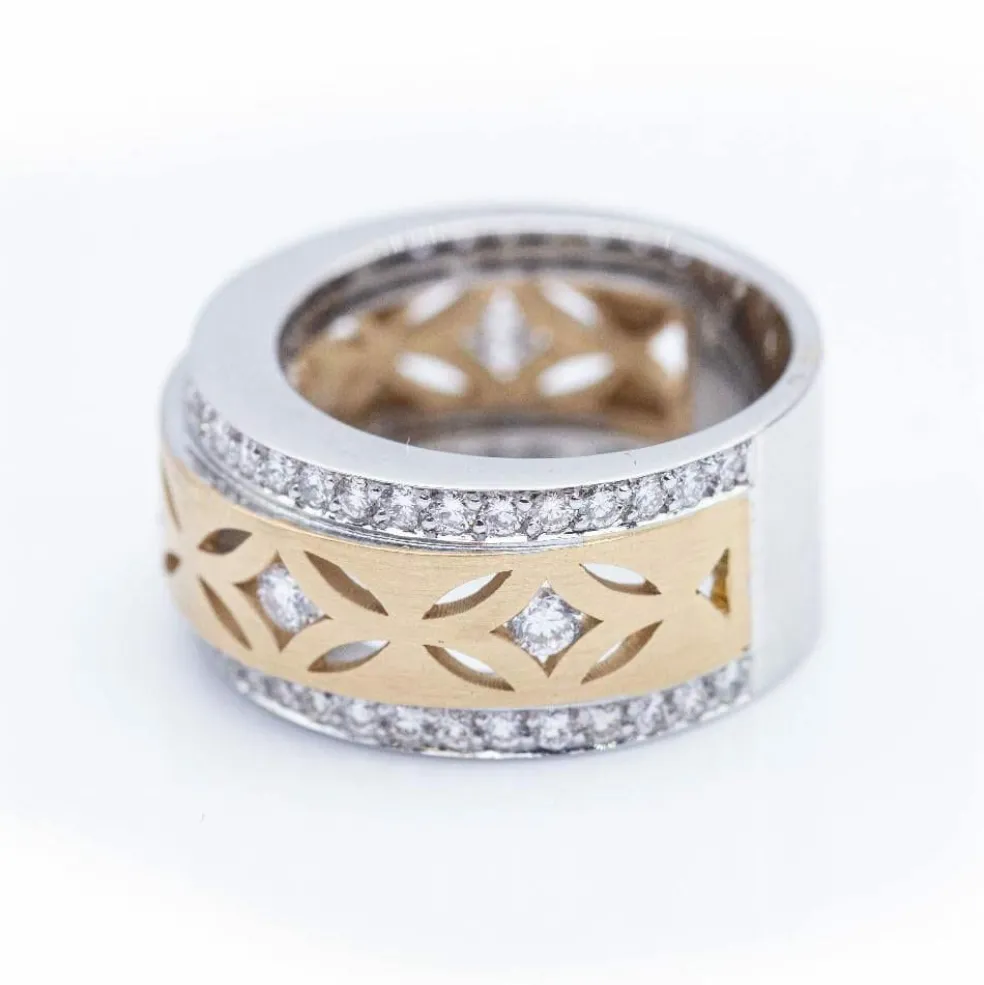 Bague en or bicolore avec diamants