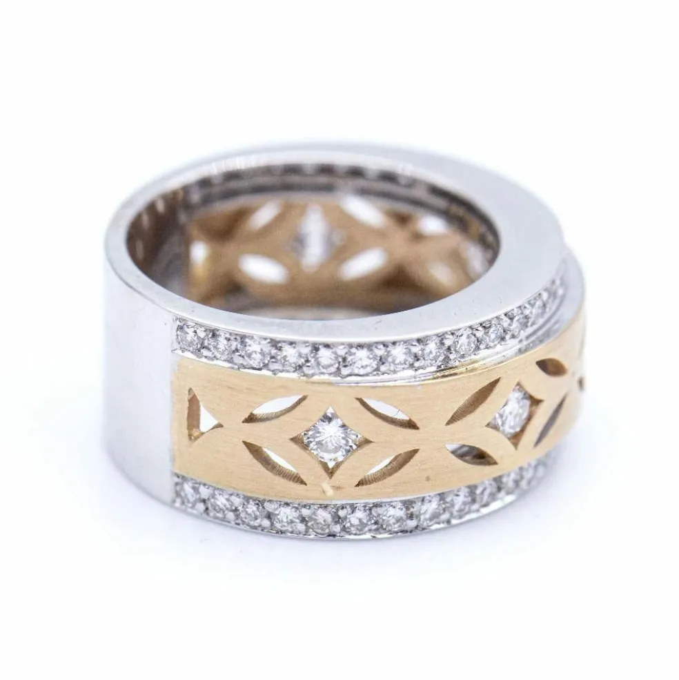 Bague en or bicolore avec diamants